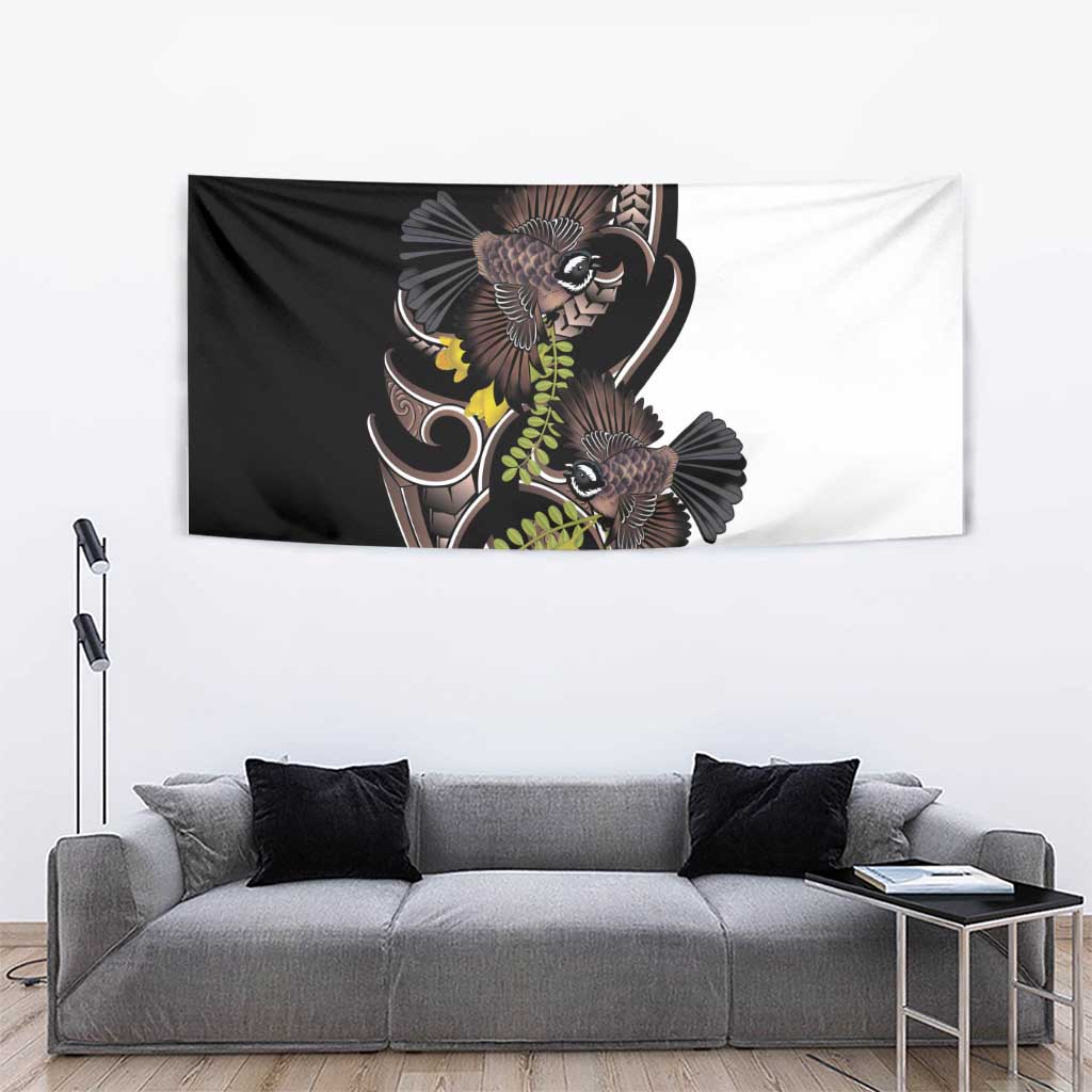 New Zealand Valentines Day Tapestry Piwakawaka Lovers Maori Koru Tattoo - Aussie Hoodie
