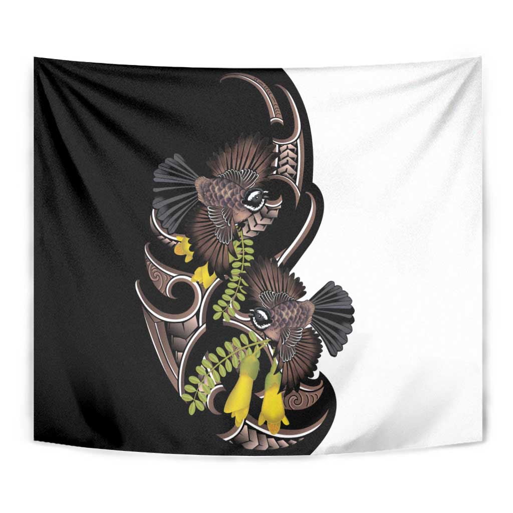 New Zealand Valentines Day Tapestry Piwakawaka Lovers Maori Koru Tattoo - Aussie Hoodie