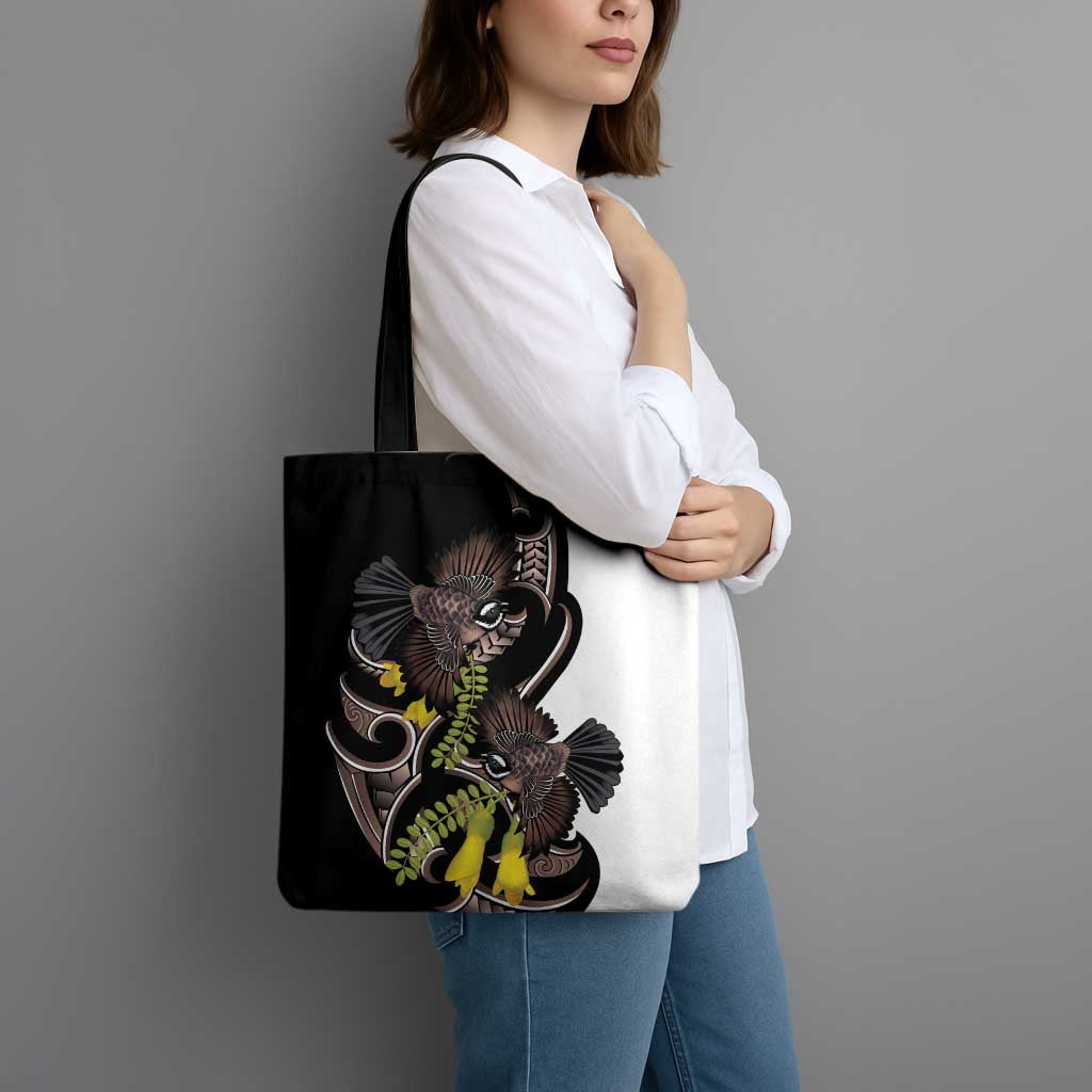 New Zealand Valentines Day Tote Bag Piwakawaka Lovers Maori Koru Tattoo - Aussie Hoodie