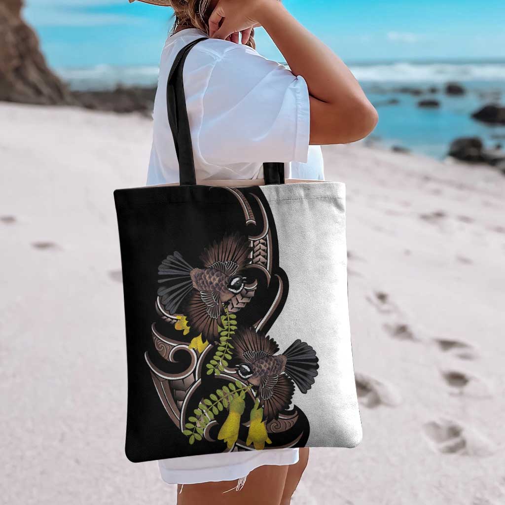 New Zealand Valentines Day Tote Bag Piwakawaka Lovers Maori Koru Tattoo - Aussie Hoodie