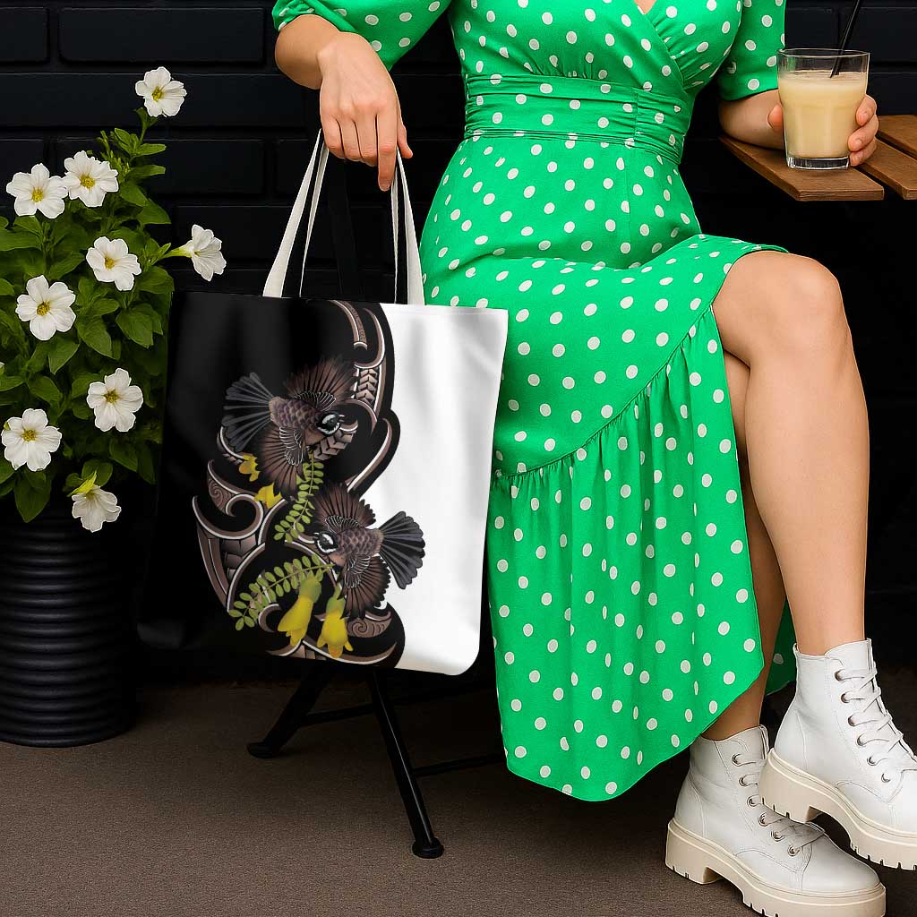 New Zealand Valentines Day Tote Bag Piwakawaka Lovers Maori Koru Tattoo - Aussie Hoodie