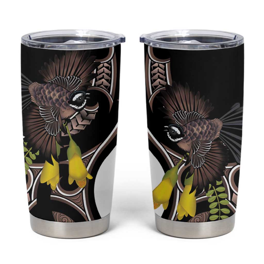 New Zealand Valentines Day Tumbler Cup Piwakawaka Lovers Maori Koru Tattoo - Aussie Hoodie