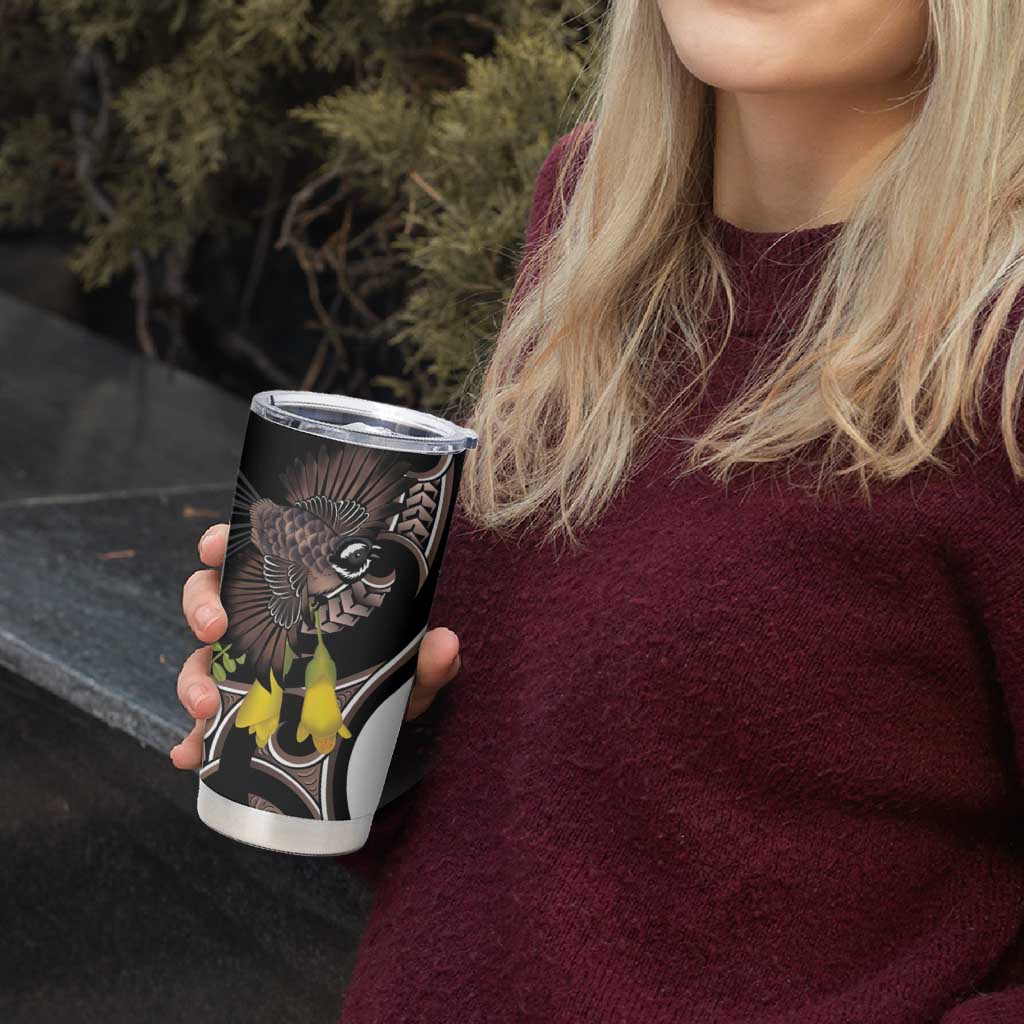 New Zealand Valentines Day Tumbler Cup Piwakawaka Lovers Maori Koru Tattoo - Aussie Hoodie