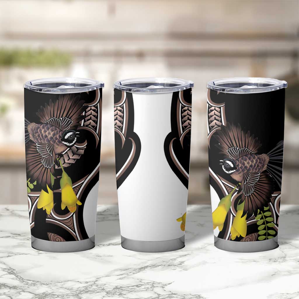 New Zealand Valentines Day Tumbler Cup Piwakawaka Lovers Maori Koru Tattoo - Aussie Hoodie