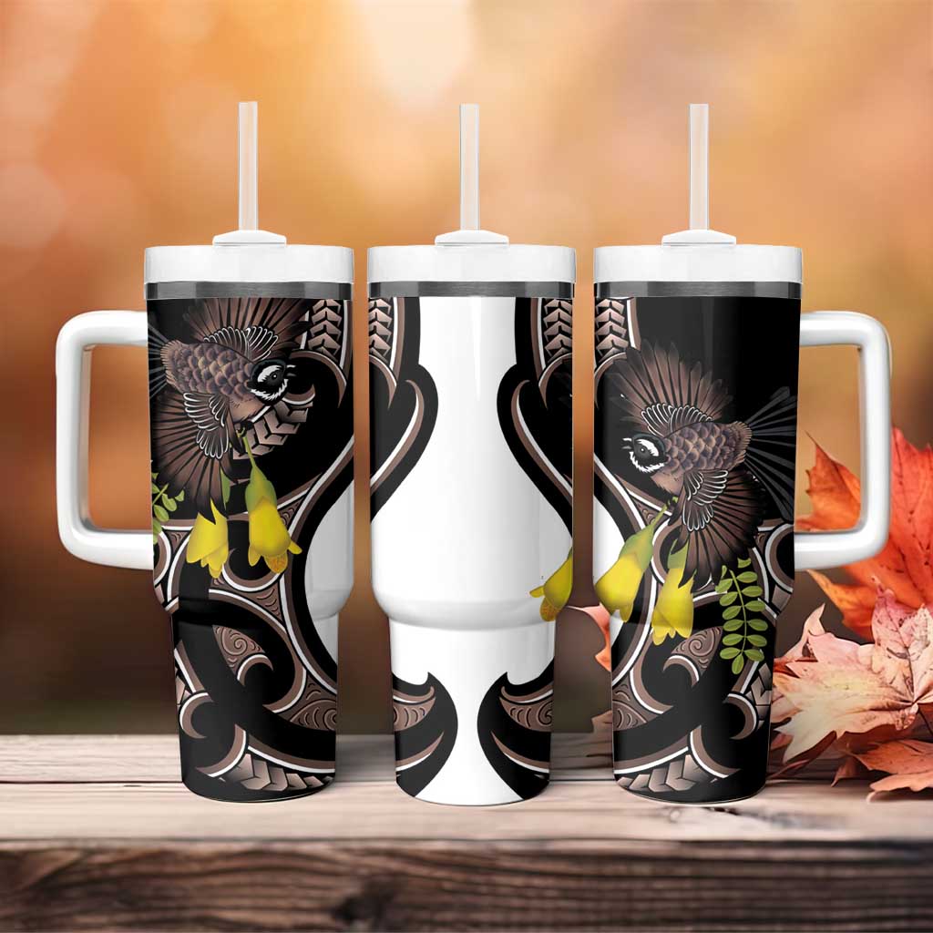 New Zealand Valentines Day Tumbler With Handle Piwakawaka Lovers Maori Koru Tattoo - Aussie Hoodie