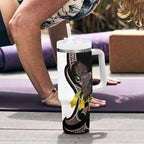 New Zealand Valentines Day Tumbler With Handle Piwakawaka Lovers Maori Koru Tattoo - Aussie Hoodie