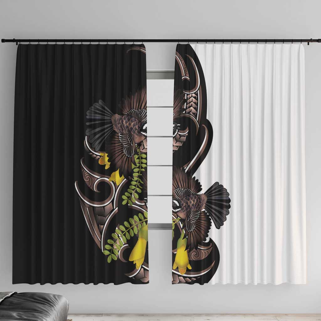 New Zealand Valentines Day Window Curtain Piwakawaka Lovers Maori Koru Tattoo - Aussie Hoodie