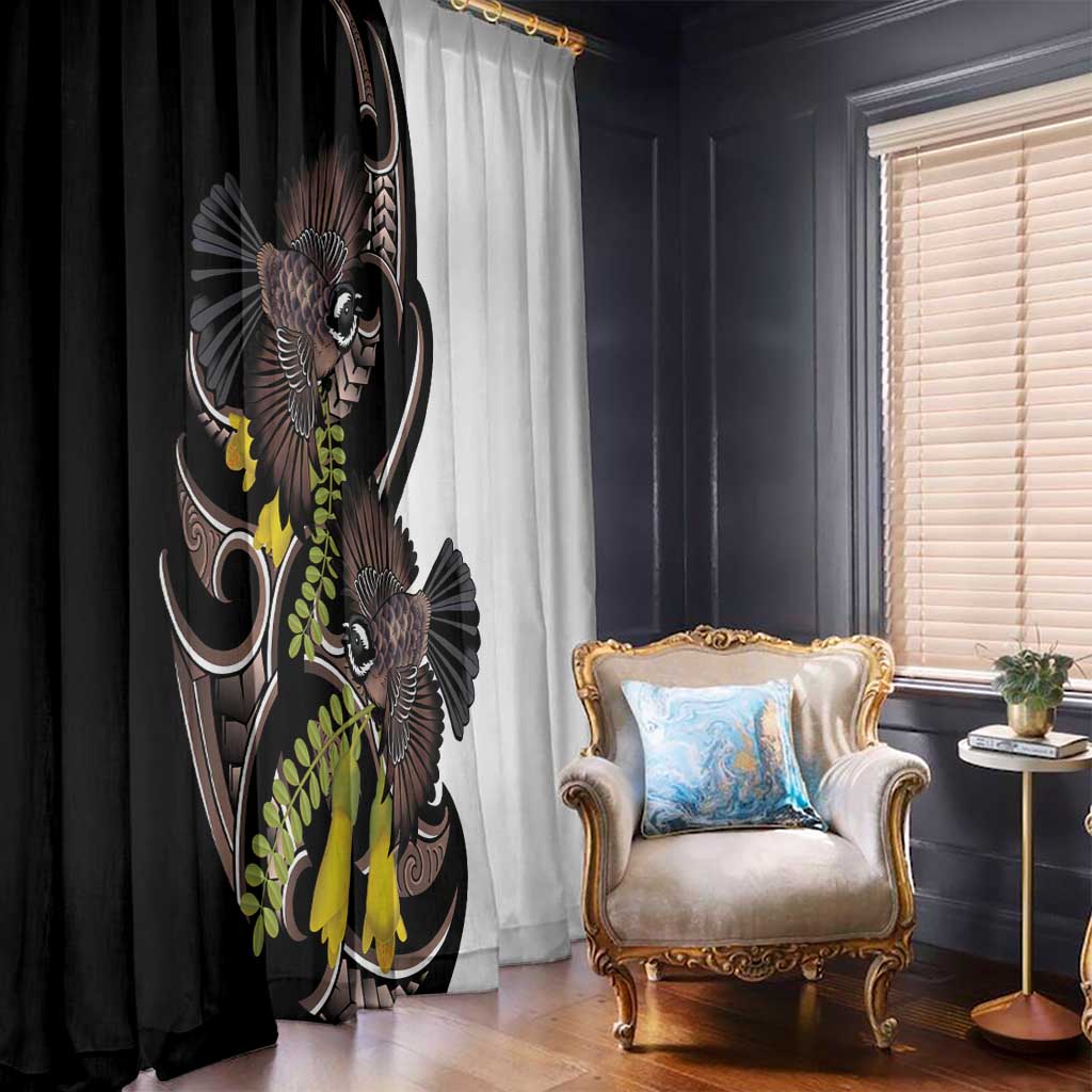 New Zealand Valentines Day Window Curtain Piwakawaka Lovers Maori Koru Tattoo - Aussie Hoodie