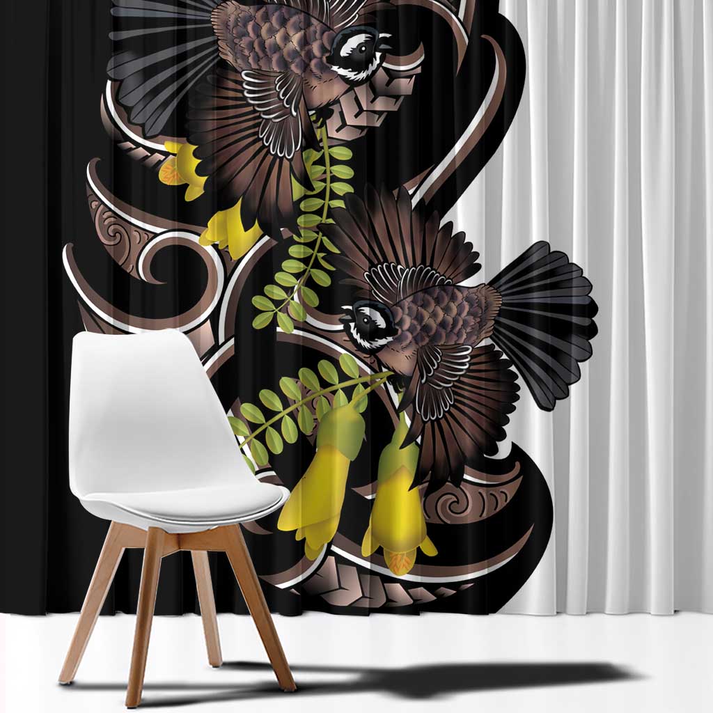 New Zealand Valentines Day Window Curtain Piwakawaka Lovers Maori Koru Tattoo - Aussie Hoodie