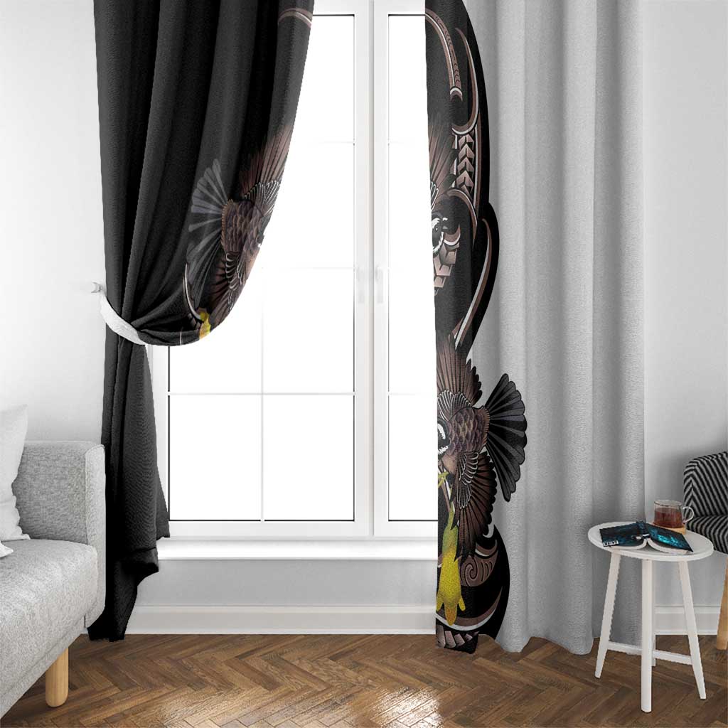 New Zealand Valentines Day Window Curtain Piwakawaka Lovers Maori Koru Tattoo - Aussie Hoodie