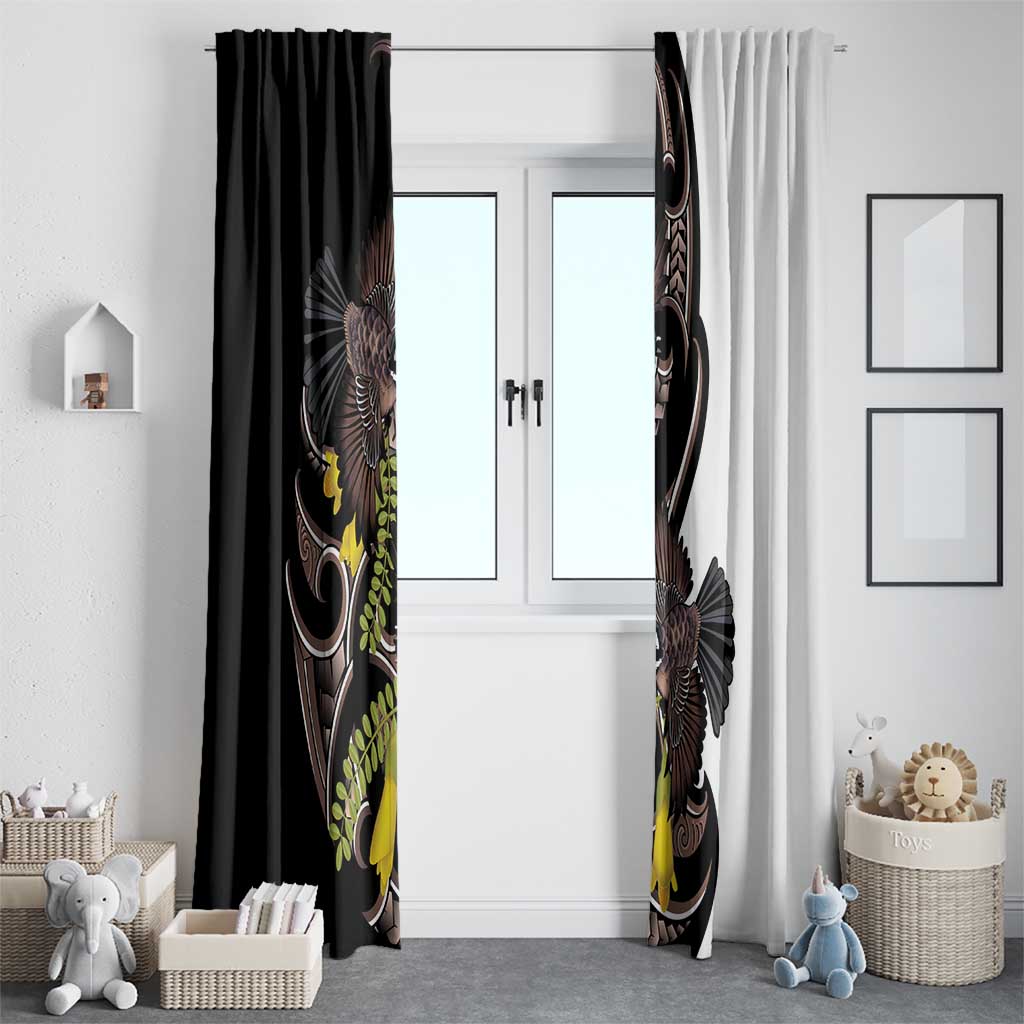 New Zealand Valentines Day Window Curtain Piwakawaka Lovers Maori Koru Tattoo - Aussie Hoodie