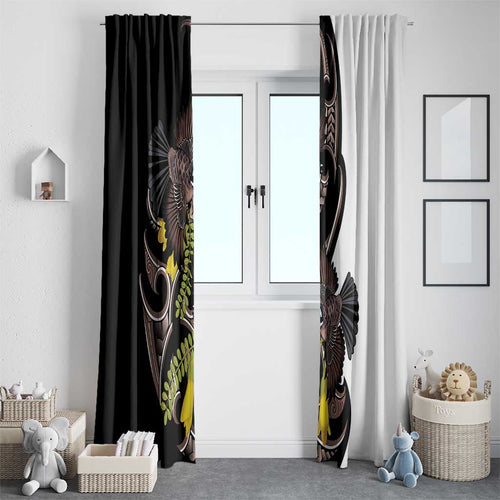 New Zealand Valentines Day Window Curtain Piwakawaka Lovers Maori Koru Tattoo - Aussie Hoodie