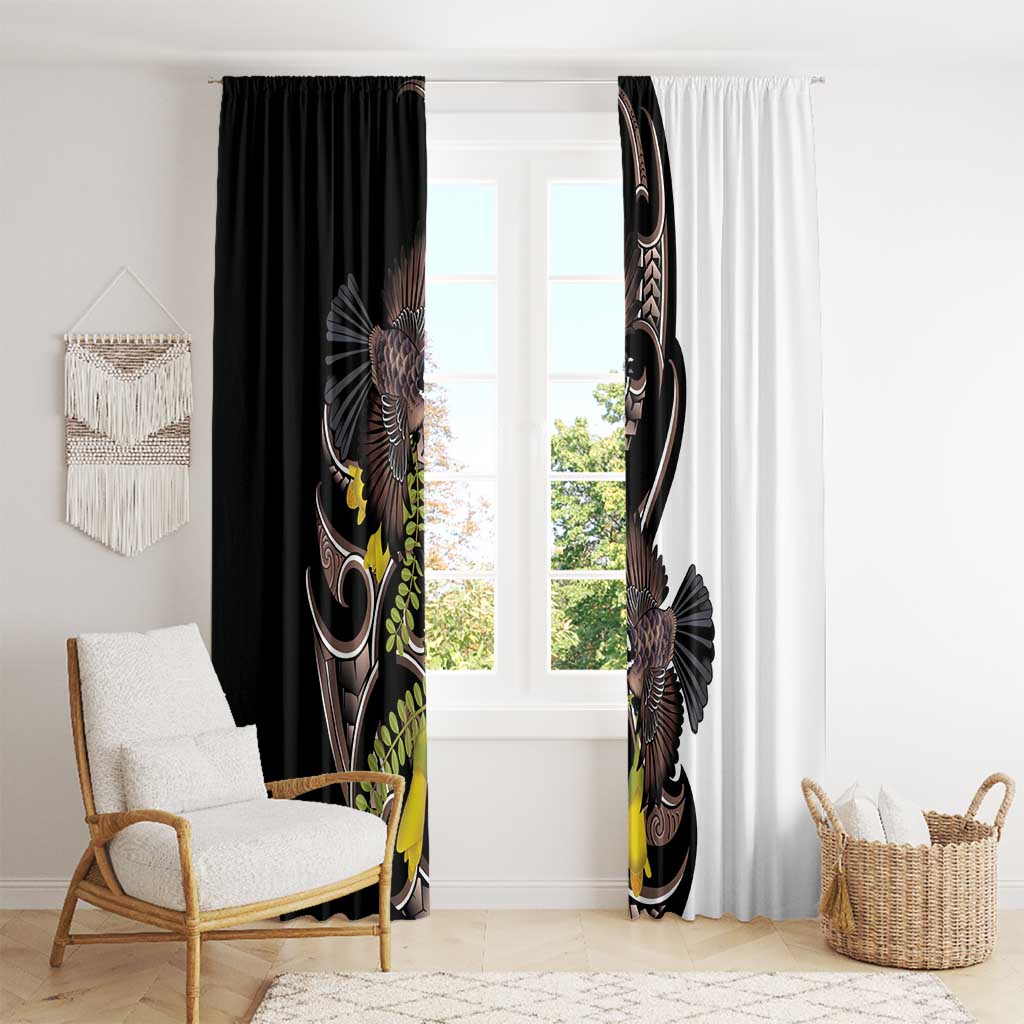 New Zealand Valentines Day Window Curtain Piwakawaka Lovers Maori Koru Tattoo - Aussie Hoodie