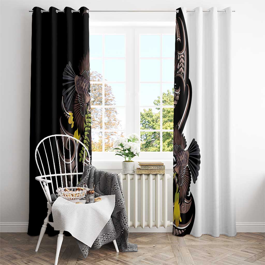 New Zealand Valentines Day Window Curtain Piwakawaka Lovers Maori Koru Tattoo - Aussie Hoodie