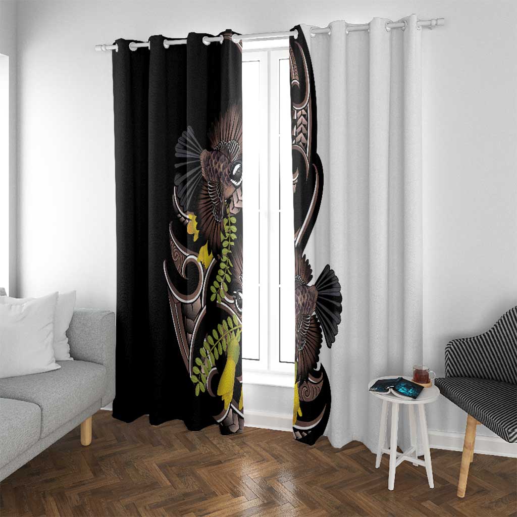 New Zealand Valentines Day Window Curtain Piwakawaka Lovers Maori Koru Tattoo - Aussie Hoodie