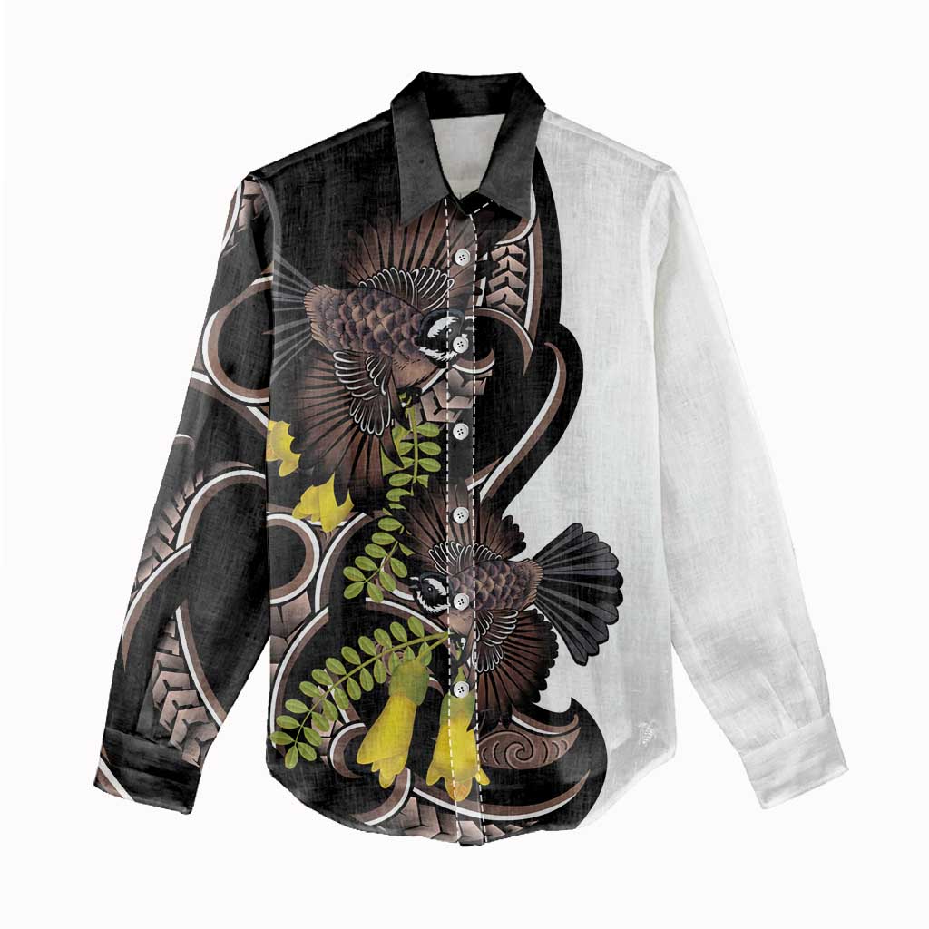 New Zealand Valentines Day Women Casual Shirt Piwakawaka Lovers Maori Koru Tattoo - Aussie Hoodie
