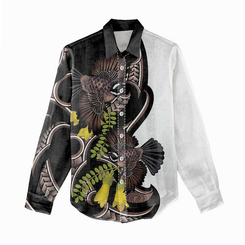 New Zealand Valentines Day Women Casual Shirt Piwakawaka Lovers Maori Koru Tattoo - Aussie Hoodie