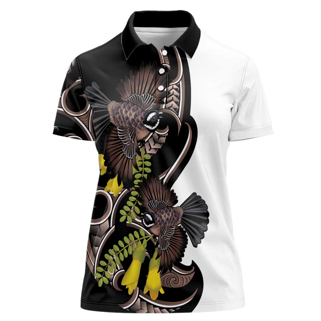 New Zealand Valentines Day Women Polo Shirt Piwakawaka Lovers Maori Koru Tattoo - Aussie Hoodie