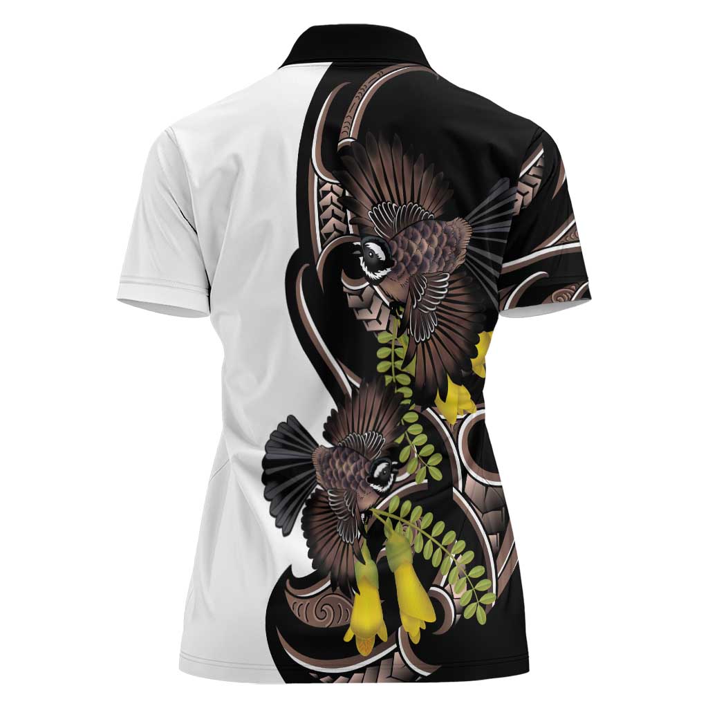 New Zealand Valentines Day Women Polo Shirt Piwakawaka Lovers Maori Koru Tattoo - Aussie Hoodie