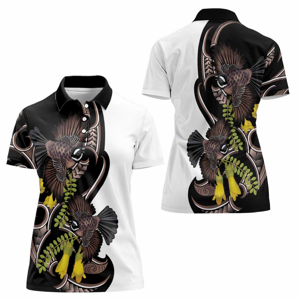 New Zealand Valentines Day Women Polo Shirt Piwakawaka Lovers Maori Koru Tattoo - Aussie Hoodie
