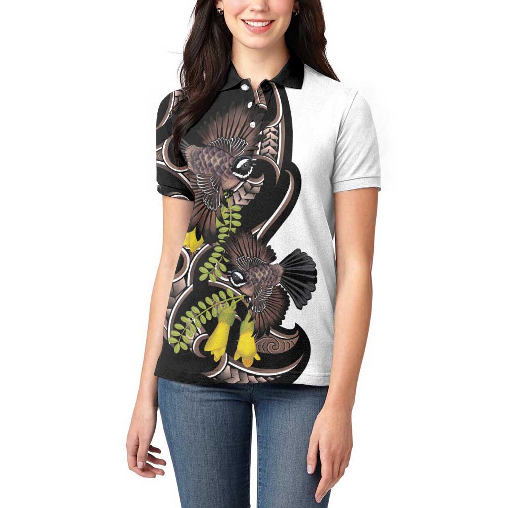 New Zealand Valentines Day Women Polo Shirt Piwakawaka Lovers Maori Koru Tattoo - Aussie Hoodie