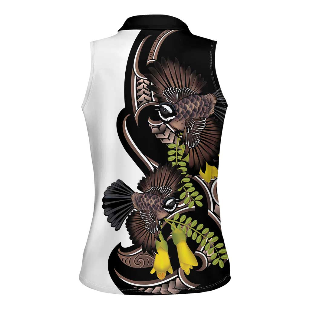 New Zealand Valentines Day Women Sleeveless Polo Shirt Piwakawaka Lovers Maori Koru Tattoo - Aussie Hoodie