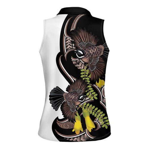 New Zealand Valentines Day Women Sleeveless Polo Shirt Piwakawaka Lovers Maori Koru Tattoo - Aussie Hoodie