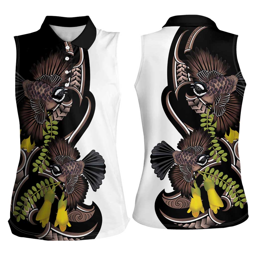 New Zealand Valentines Day Women Sleeveless Polo Shirt Piwakawaka Lovers Maori Koru Tattoo - Aussie Hoodie