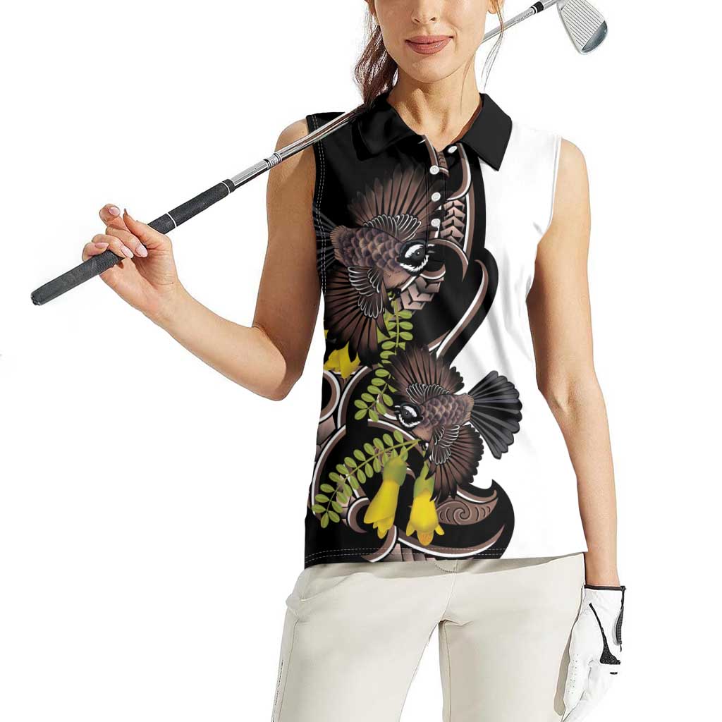 New Zealand Valentines Day Women Sleeveless Polo Shirt Piwakawaka Lovers Maori Koru Tattoo - Aussie Hoodie