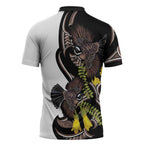 New Zealand Valentines Day Zipper Polo Shirt Piwakawaka Lovers Maori Koru Tattoo - Aussie Hoodie
