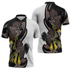 New Zealand Valentines Day Zipper Polo Shirt Piwakawaka Lovers Maori Koru Tattoo - Aussie Hoodie