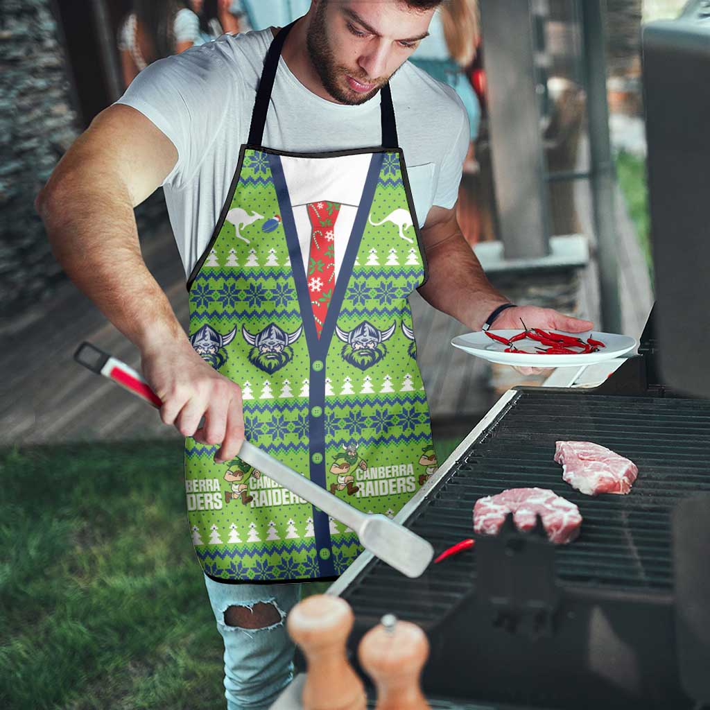 Raiders Rugby Christmas Apron Merry Xmas Canberra Cardigan Style - Aussie Hoodie