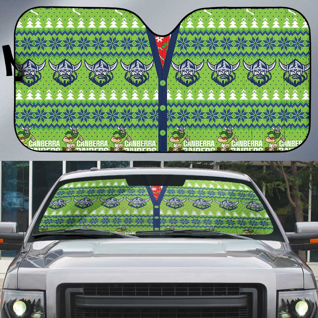 Raiders Rugby Christmas Auto Sun Shade Merry Xmas Canberra Cardigan Style - Aussie Hoodie