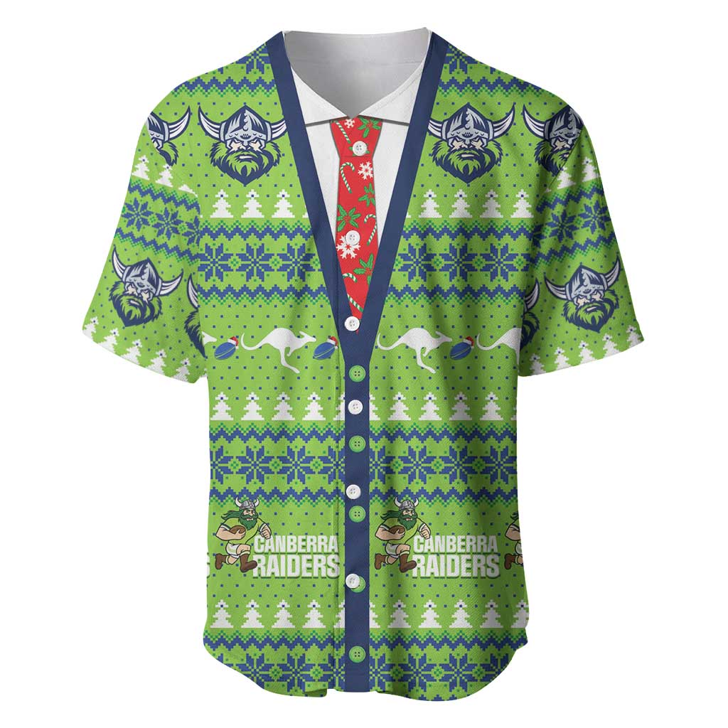 Raiders Rugby Christmas Baseball Jersey Merry Xmas Canberra Cardigan Style - Aussie Hoodie