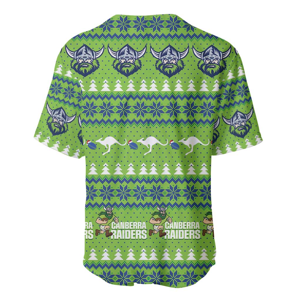 Raiders Rugby Christmas Baseball Jersey Merry Xmas Canberra Cardigan Style - Aussie Hoodie