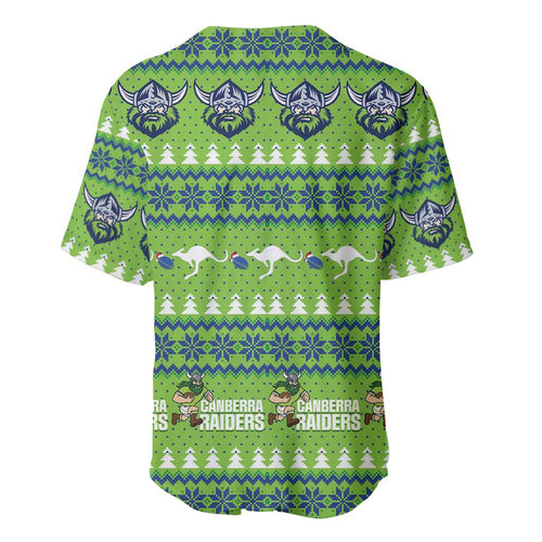 Raiders Rugby Christmas Baseball Jersey Merry Xmas Canberra Cardigan Style - Aussie Hoodie
