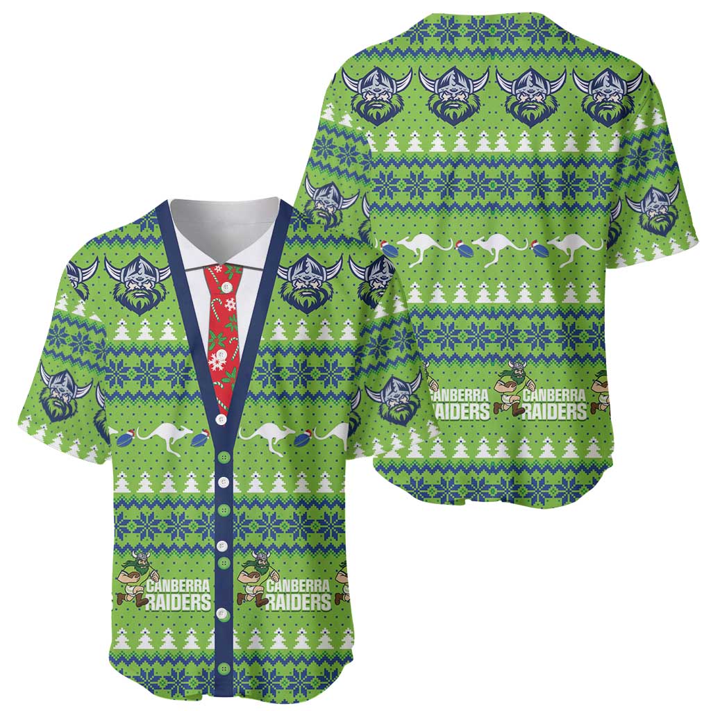 Raiders Rugby Christmas Baseball Jersey Merry Xmas Canberra Cardigan Style - Aussie Hoodie