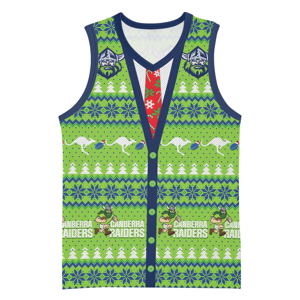Raiders Rugby Christmas Basketball Jersey Merry Xmas Canberra Cardigan Style - Aussie Hoodie
