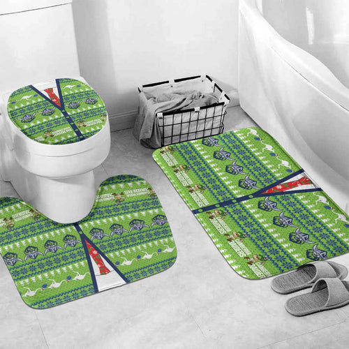 Raiders Rugby Christmas Bathroom Set Merry Xmas Canberra Cardigan Style - Aussie Hoodie