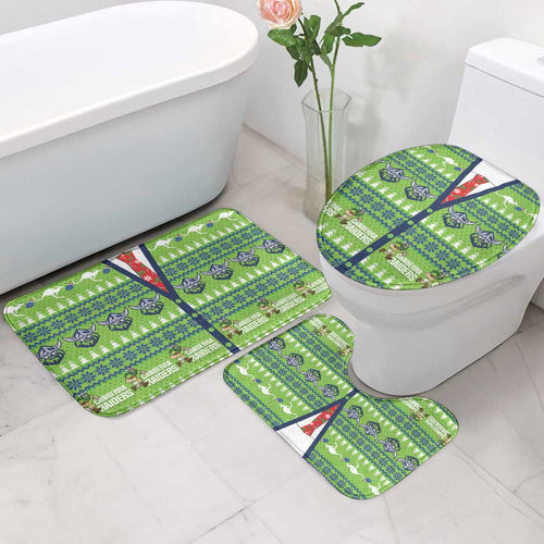 Raiders Rugby Christmas Bathroom Set Merry Xmas Canberra Cardigan Style - Aussie Hoodie