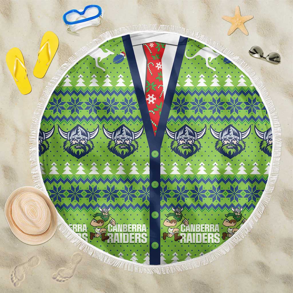 Raiders Rugby Christmas Beach Blanket Merry Xmas Canberra Cardigan Style - Aussie Hoodie