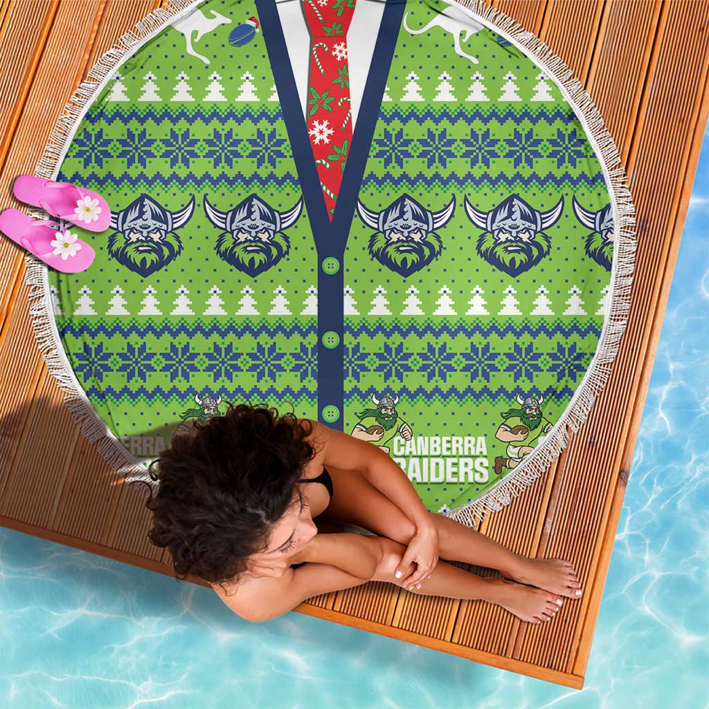 Raiders Rugby Christmas Beach Blanket Merry Xmas Canberra Cardigan Style - Aussie Hoodie