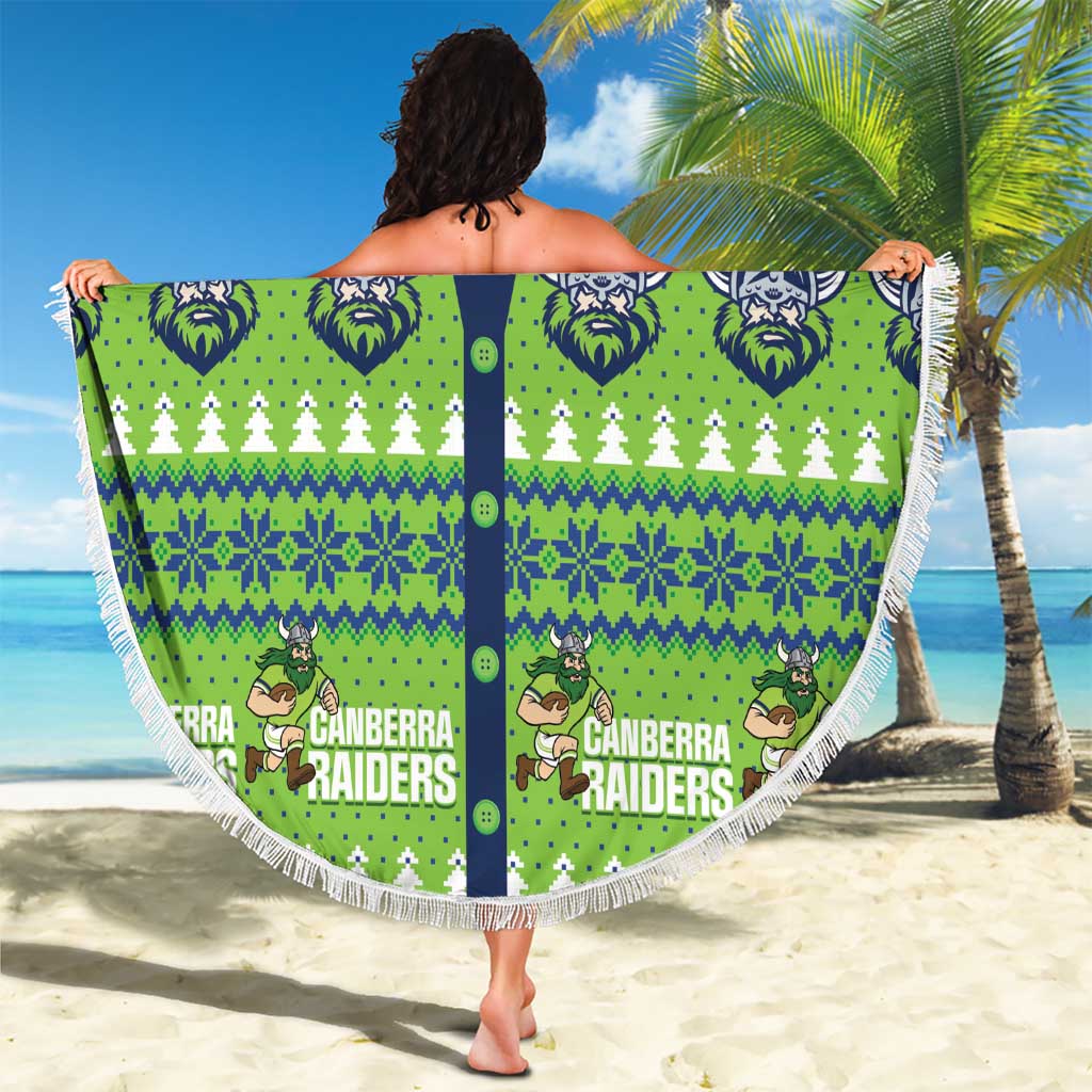 Raiders Rugby Christmas Beach Blanket Merry Xmas Canberra Cardigan Style - Aussie Hoodie