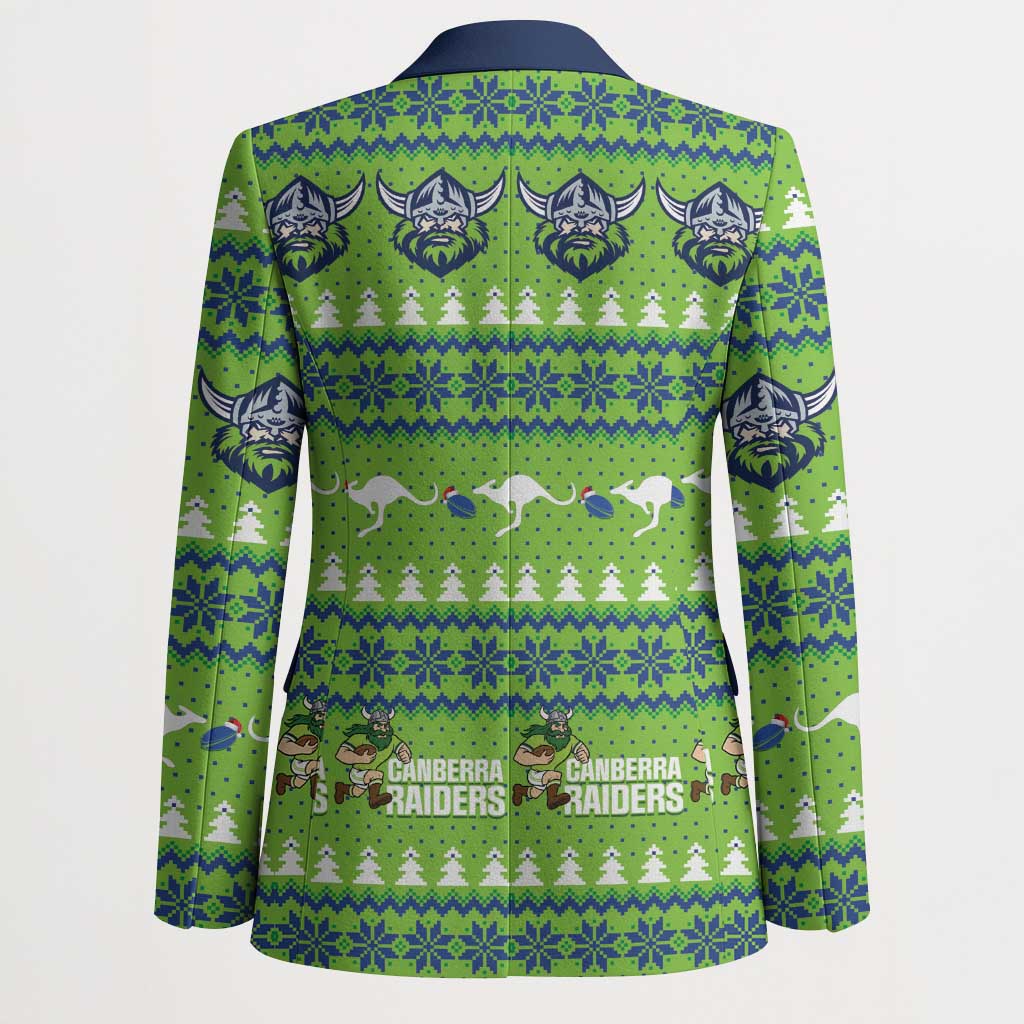 Raiders Rugby Christmas Blazer Merry Xmas Canberra Cardigan Style - Aussie Hoodie