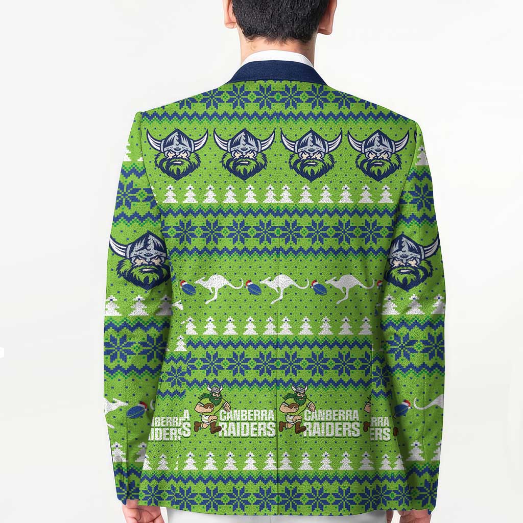 Raiders Rugby Christmas Blazer Merry Xmas Canberra Cardigan Style - Aussie Hoodie