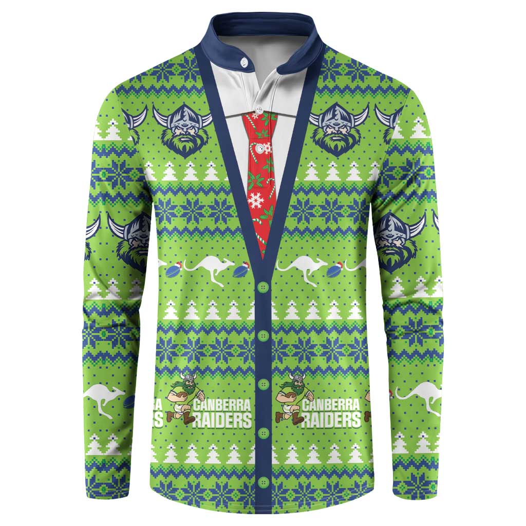 Raiders Rugby Christmas Button Sweatshirt Merry Xmas Canberra Cardigan Style - Aussie Hoodie