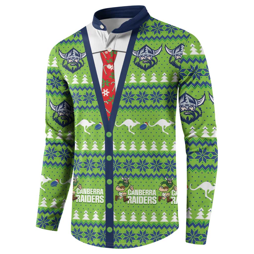 Raiders Rugby Christmas Button Sweatshirt Merry Xmas Canberra Cardigan Style - Aussie Hoodie
