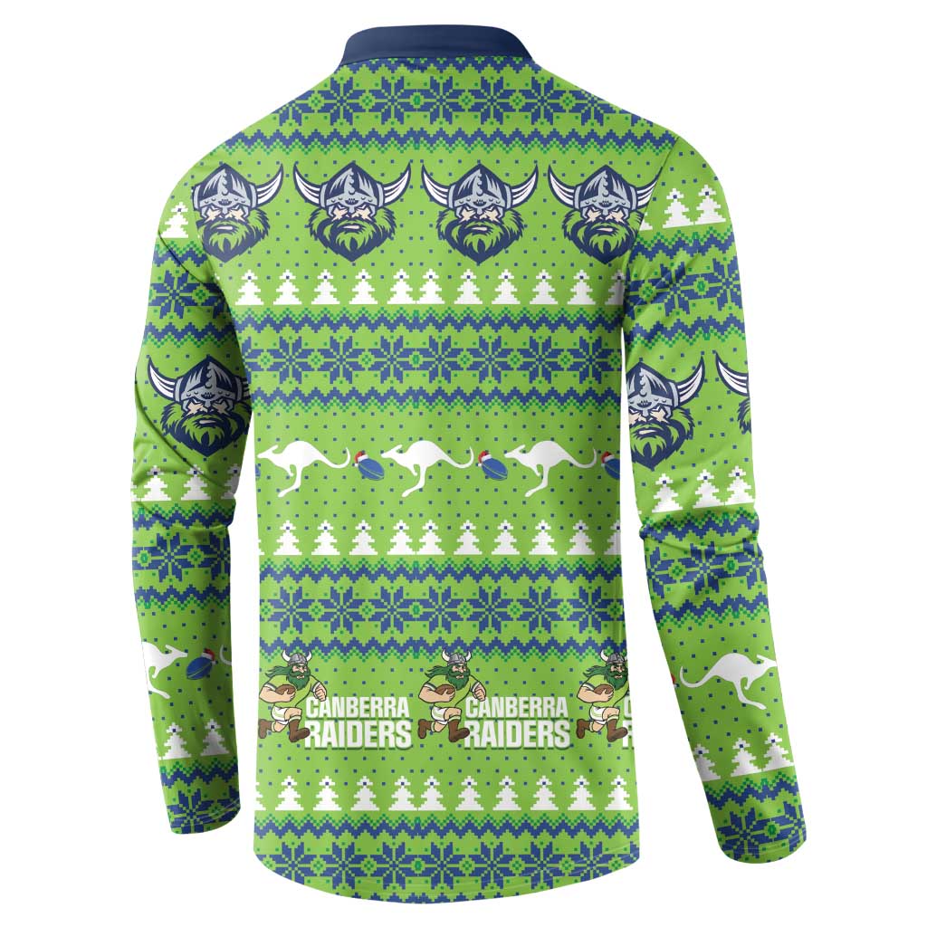 Raiders Rugby Christmas Button Sweatshirt Merry Xmas Canberra Cardigan Style - Aussie Hoodie