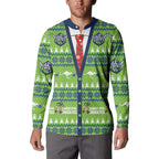 Raiders Rugby Christmas Button Sweatshirt Merry Xmas Canberra Cardigan Style - Aussie Hoodie