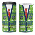 Raiders Rugby Christmas 4 in 1 Can Cooler Tumbler Merry Xmas Canberra Cardigan Style - Aussie Hoodie